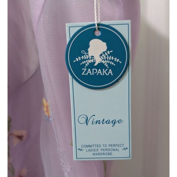 Zapaka Lavender Tulle A Line Corset Plus Size Prom Dress with Embroidered NWT - Picture 5 of 13